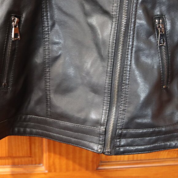 Kids Faux Leather Jacket Studded Gothic Moto Zip Grunge 140 - Picture 4 of 11